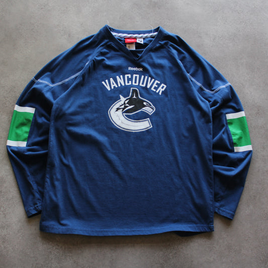 Reebok NHL Vancouver Long Sleeve Tee – Navy/Green (Man-M)