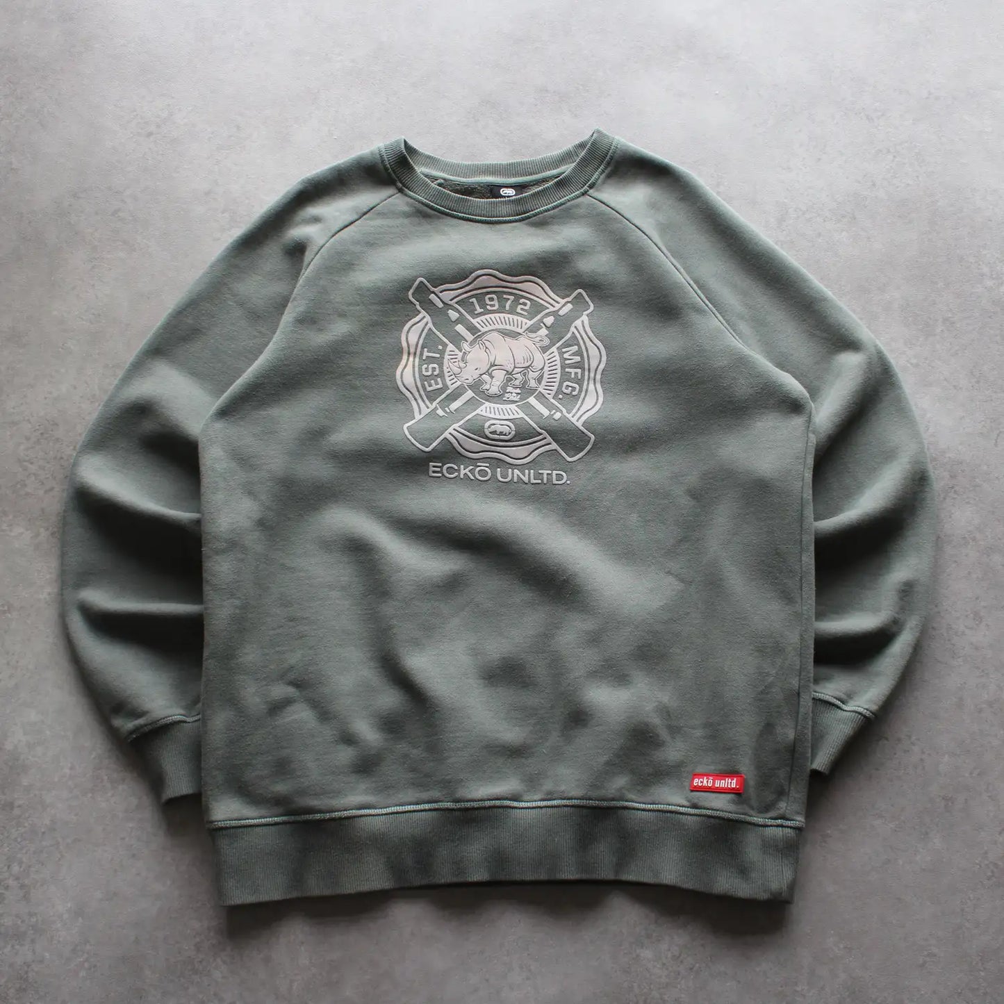 Ecko Unltd. Printed Crewneck – Olive Green (Man-L)