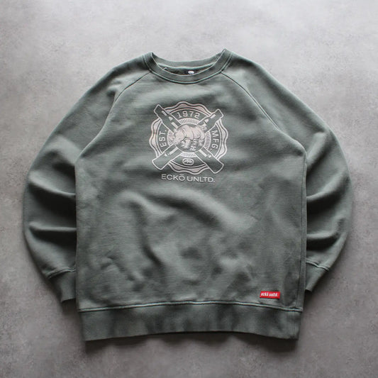 Ecko Unltd. Printed Crewneck – Olive Green (Man-L)