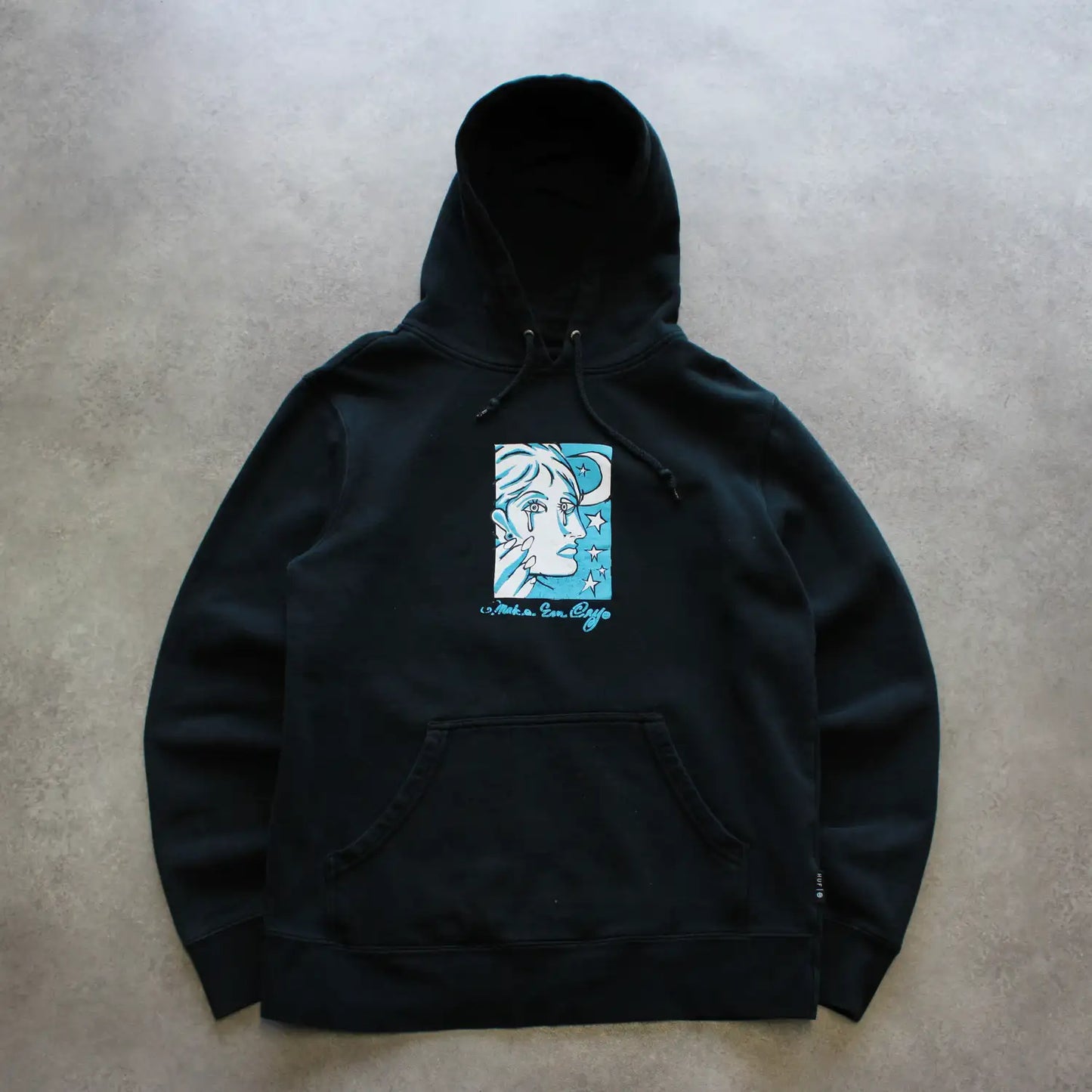 HUF Printed Hoodie – Black/Blue (Man-S)