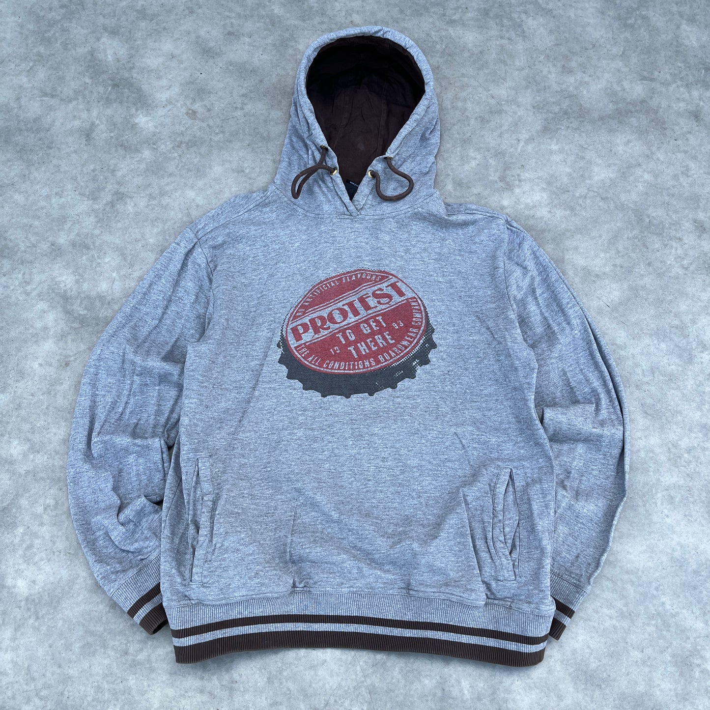 Protest Grey Hoodie L