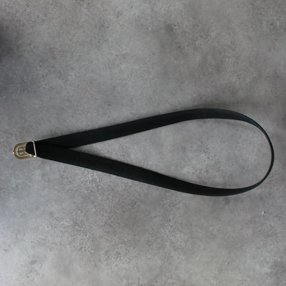 Vintage Double-Circle Logo Leather Belt – Black (Man-115cm)