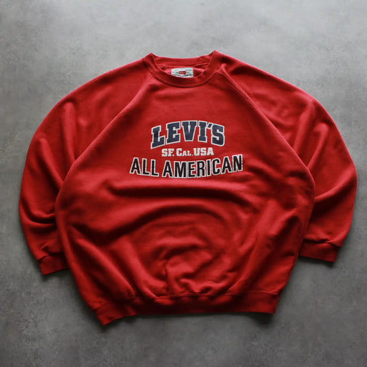 Levi’s All American Printed Crewneck – Red (Man-XL)