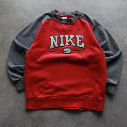 Nike Embroidered Crewneck – Red/Grey (Teen-M)