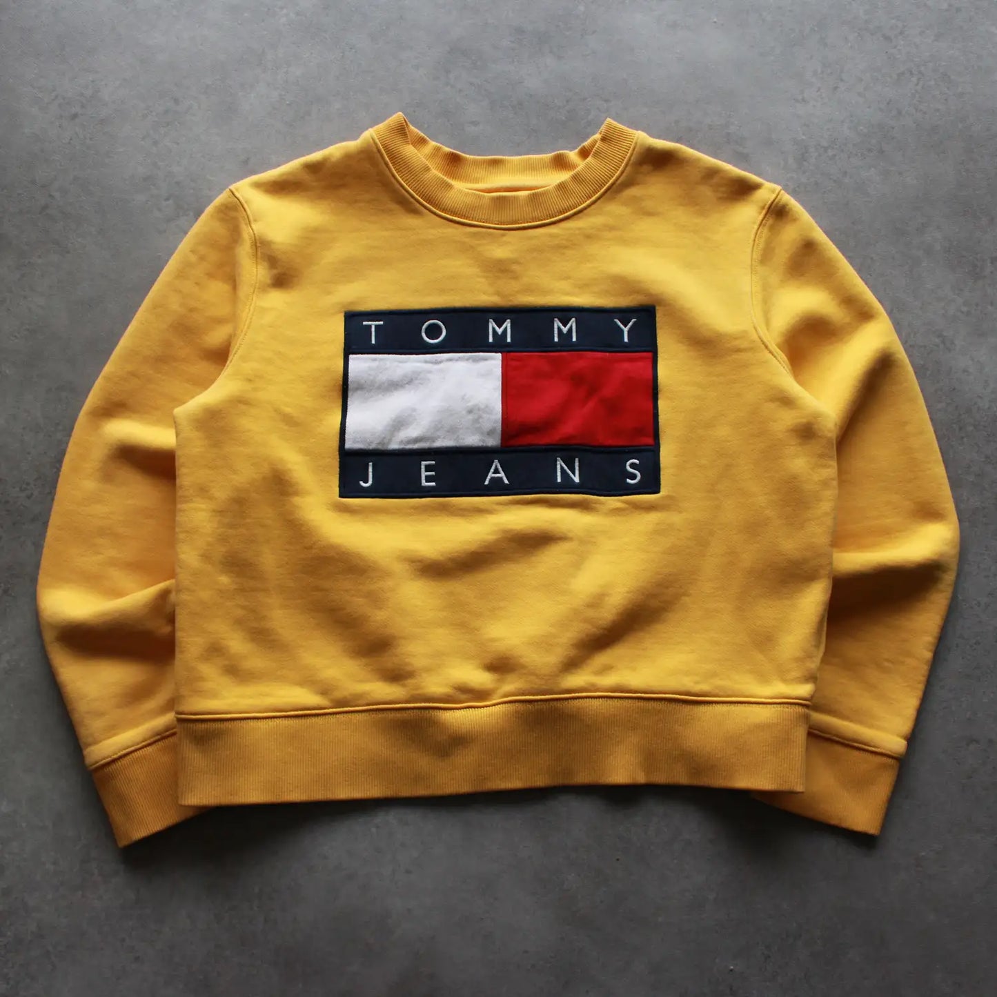 Tommy Jeans Embroidered Big Logo Crewneck – Yellow (Woman-L)