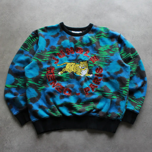 Kenzo x H&M Embroidered Crewneck – Blue/Green Pattern (Man-L)