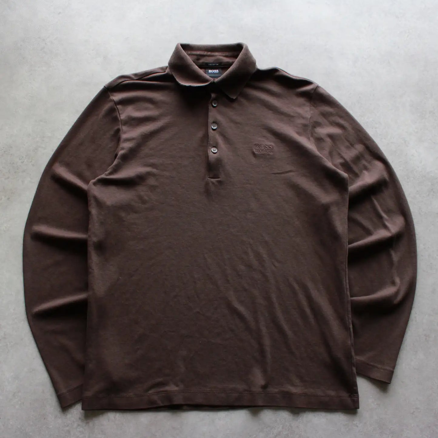 Hugo Boss Long Sleeve Polo Shirt – Brown (Man-S)