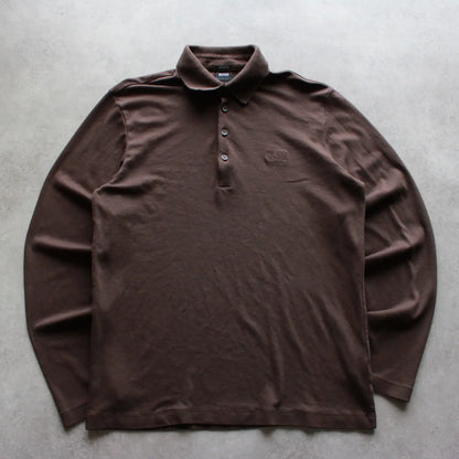 Hugo Boss Long Sleeve Polo Shirt – Brown (Man-S)