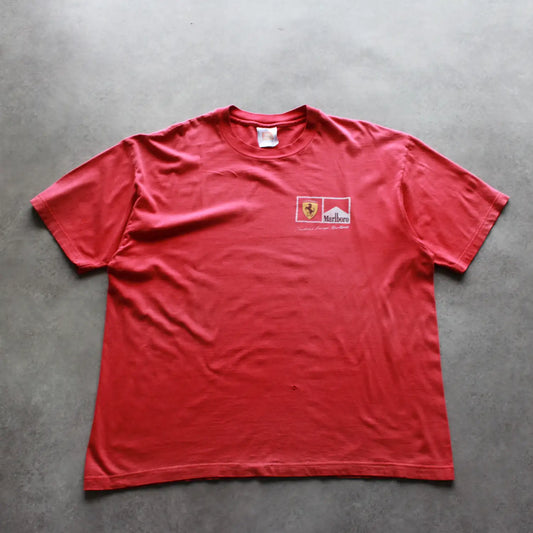 Hanes Ferrari x Marlboro Printed Tee – Red (Man-XL,Faded and Flawed)