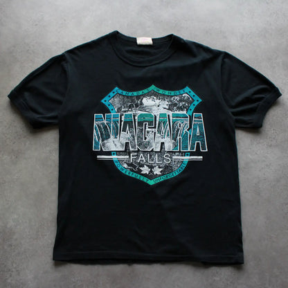 Hampstead Niagara Falls Printed Tee – Black/Teal (Man-XL, fits M)