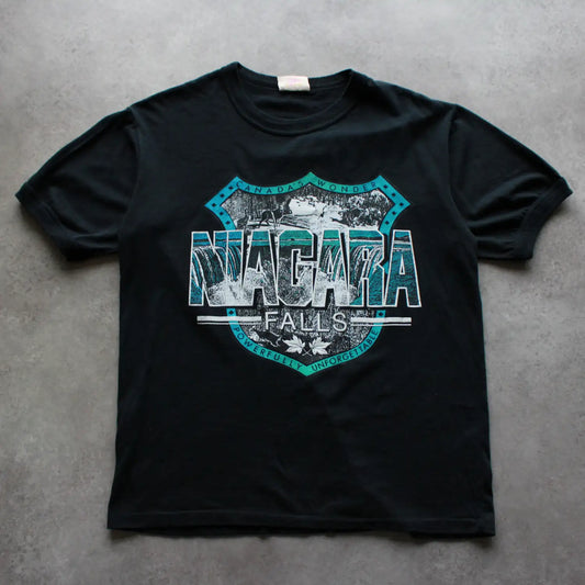 Hampstead Niagara Falls Printed Tee – Black/Teal (Man-XL, fits M)