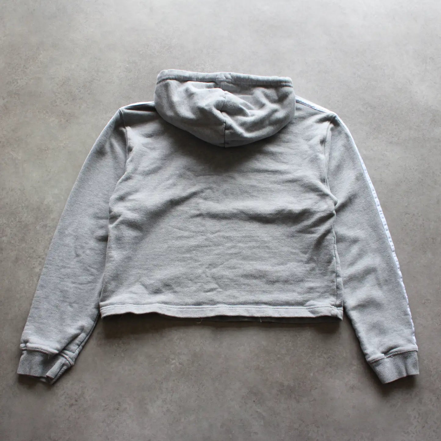 Adidas 3-Stripes Cropped Hoodie – Grey (Woman-M)