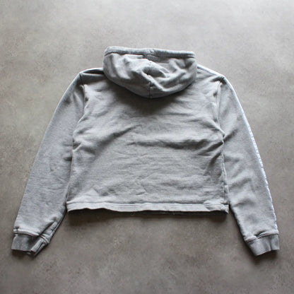 Adidas 3-Stripes Cropped Hoodie – Grey (Woman-M)