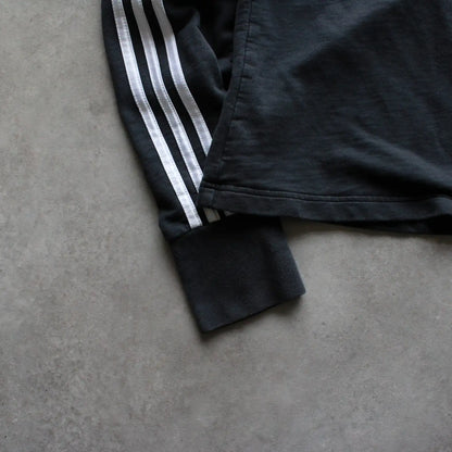 Adidas 3-Stripes V-Neck Cropped Hoodie – Black (Woman-M)