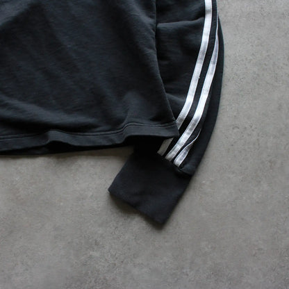 Adidas 3-Stripes V-Neck Cropped Hoodie – Black (Woman-M)