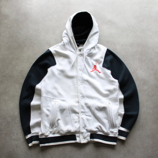 Jordan Varsity Buttoned Hoodie – White/Black (Man-L)