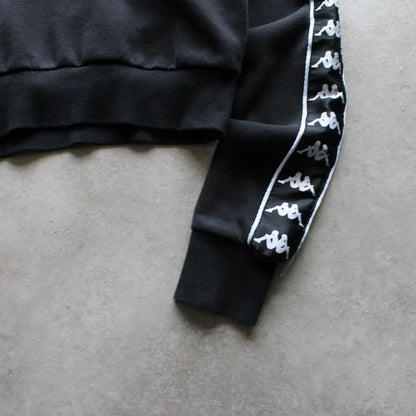 Kappa Cropped Logo Tape Hoodie – Black (Woman-M)