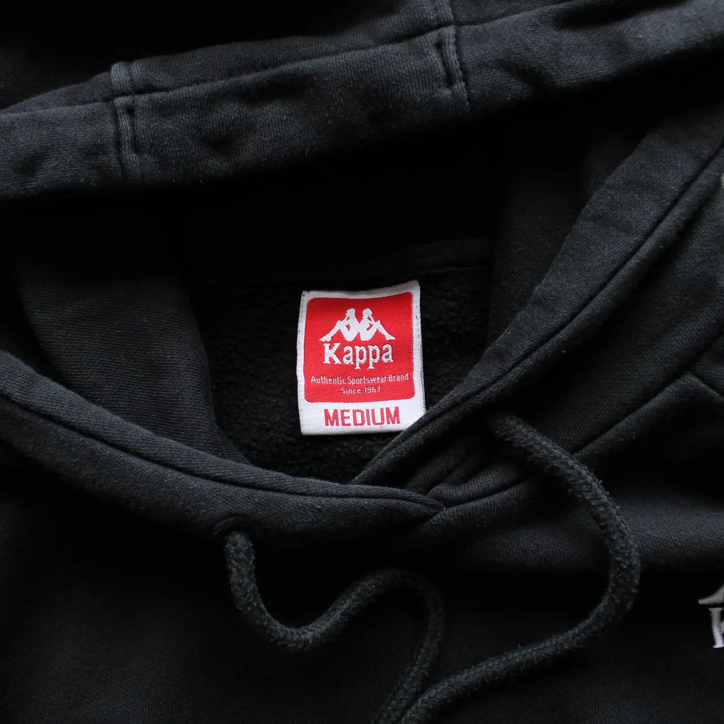 Kappa Cropped Logo Tape Hoodie – Black (Woman-M)