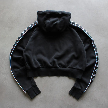 Kappa Cropped Logo Tape Hoodie – Black (Woman-M)