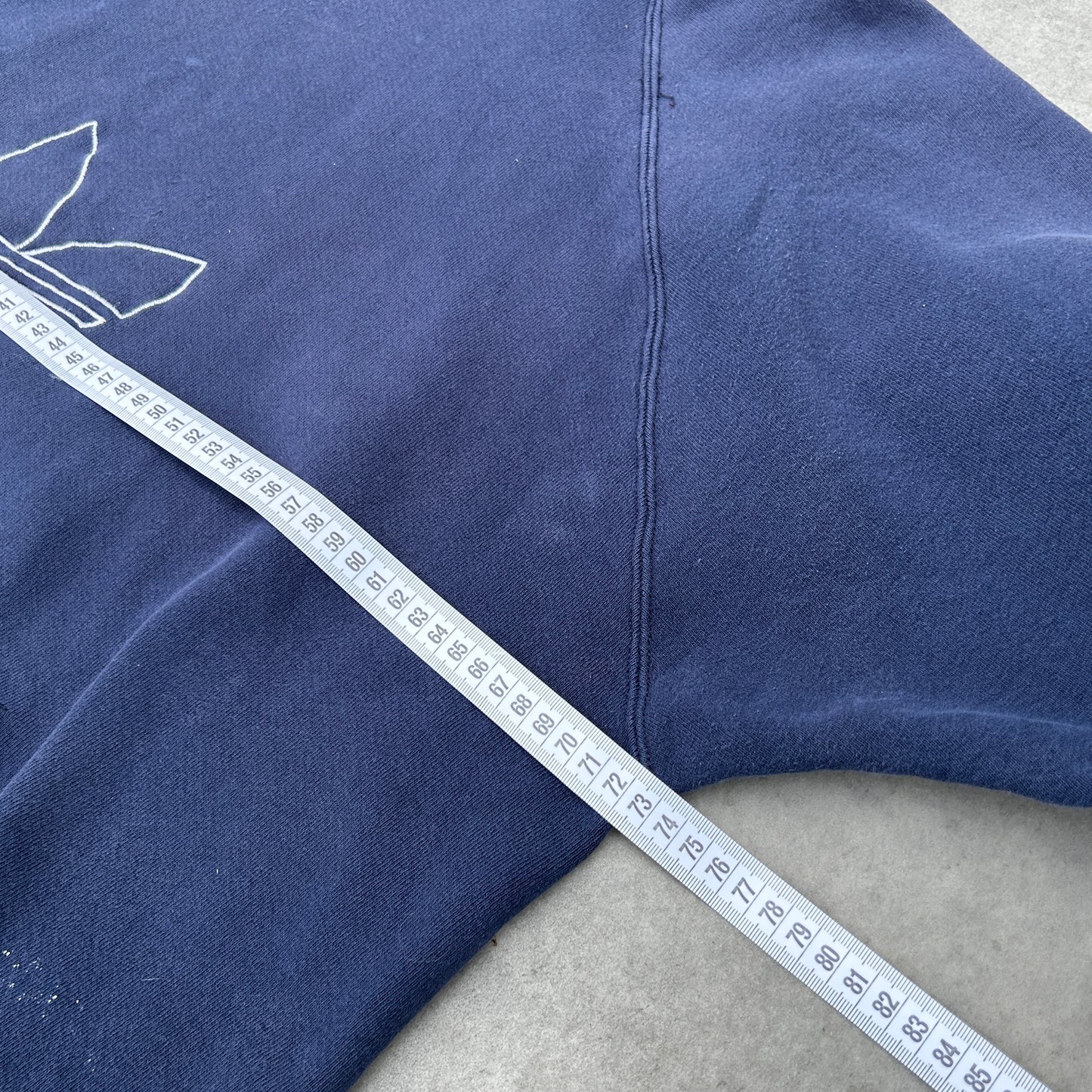 Vintage 90s Adidas Trefoil Distressed Hoodie Navy Blue