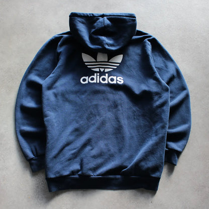 Adidas Trefoil Embroidered Zip-Up Hoodie – Navy (Man-L)