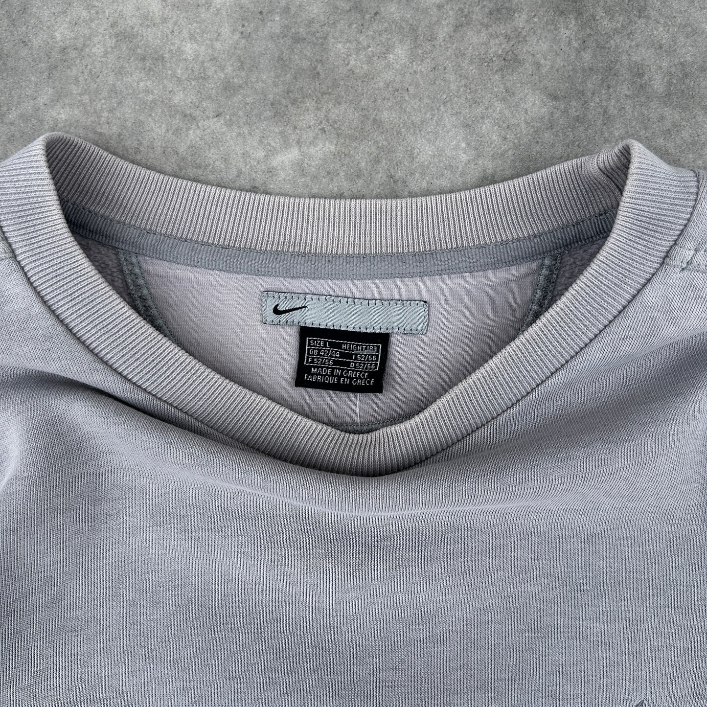 Y2K Nike Mini Swoosh Distressed Crewneck Sweatshirt L