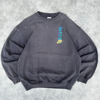 Y2K Nike Mini Swoosh Distressed Crewneck Sweatshirt L