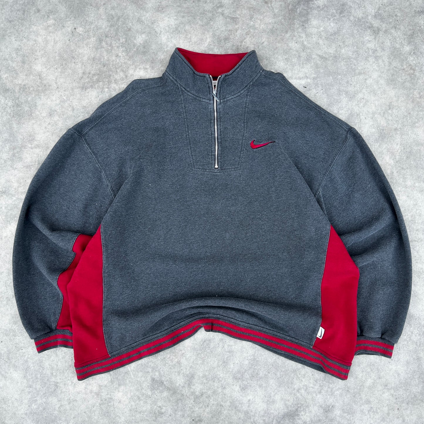 Vintage 90s Nike Quarter Zip Sweatshirt XXL Made in Singapore