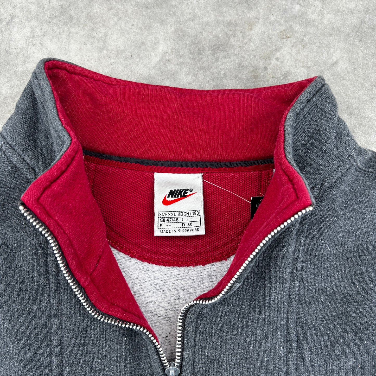Vintage 90s Nike Quarter Zip Sweatshirt XXL Made in Singapore
