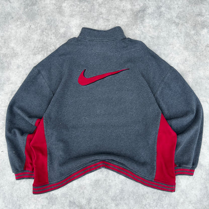 Vintage 90s Nike Quarter Zip Sweatshirt XXL Made in Singapore
