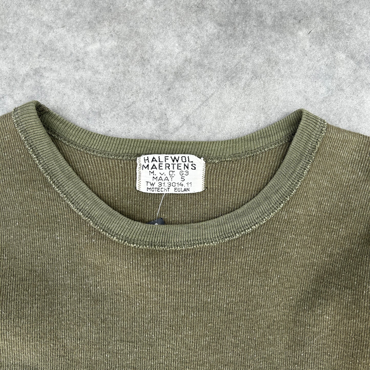 Vintage Dutch Army Half Wool Long Sleeve Thermal Shirt Maat 5