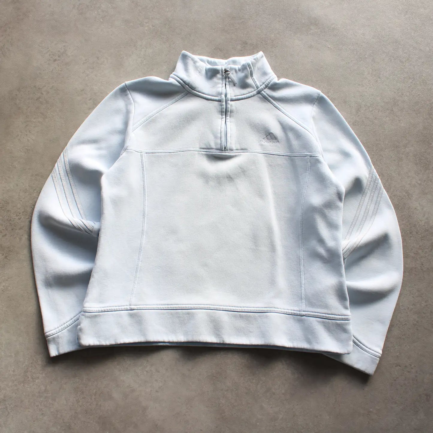 Adidas Quarter-Zip Sweatshirt – Light Blue (Woman-M)