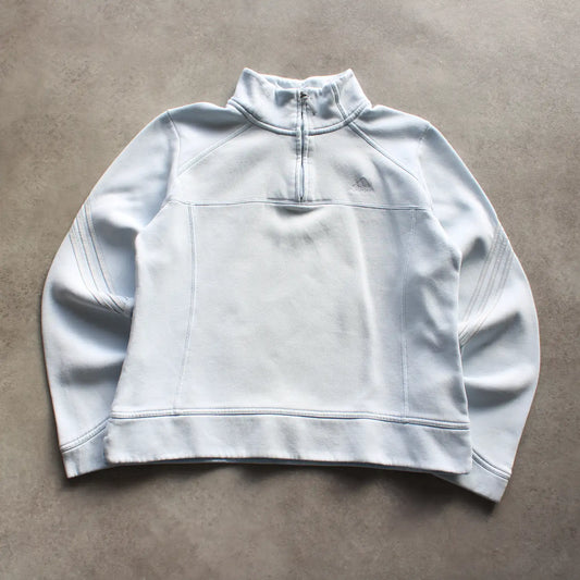 Adidas Quarter-Zip Sweatshirt – Light Blue (Woman-M)