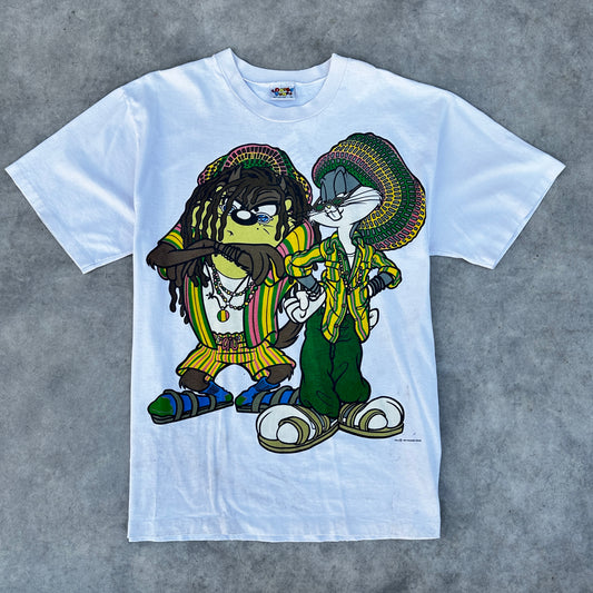 Vintage 1993 Looney Tunes Bugs Bunny Taz Rasta T-Shirt XL