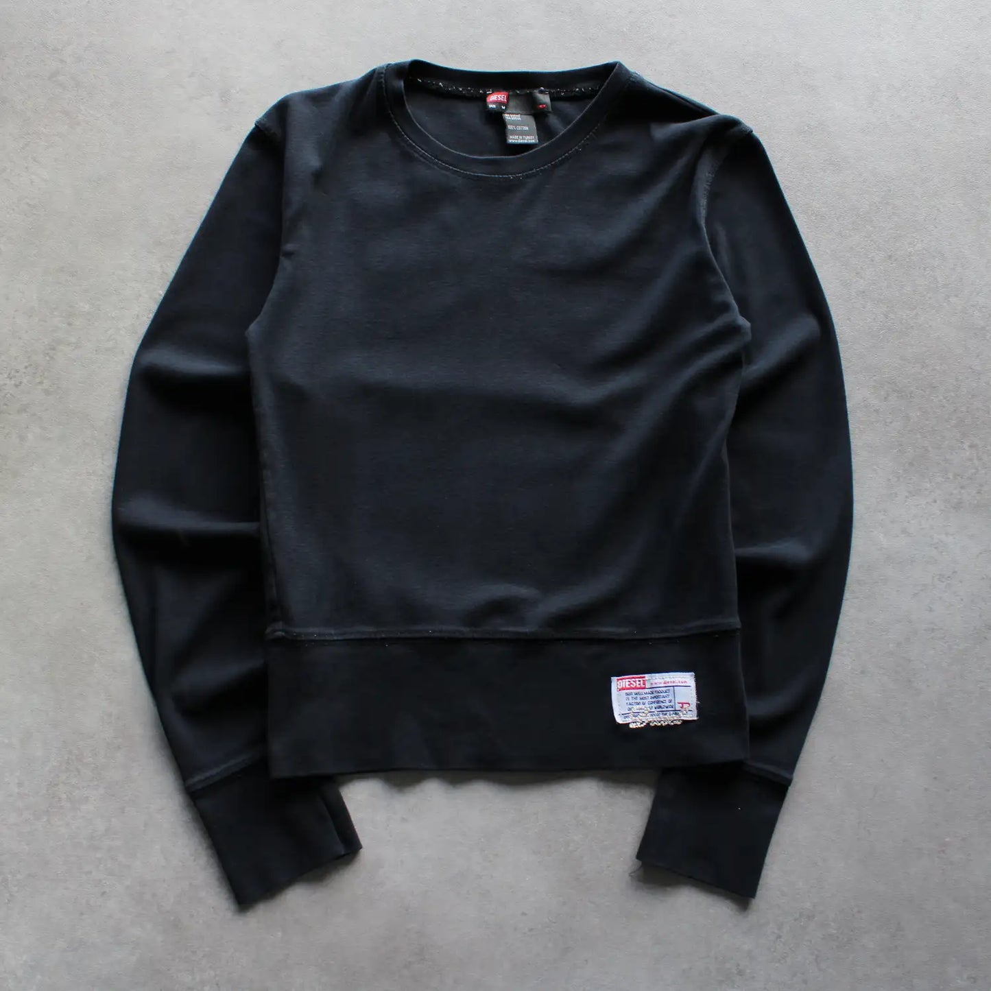 Diesel Printed Patch Long Sleeve Tee – Black (Woman-M)