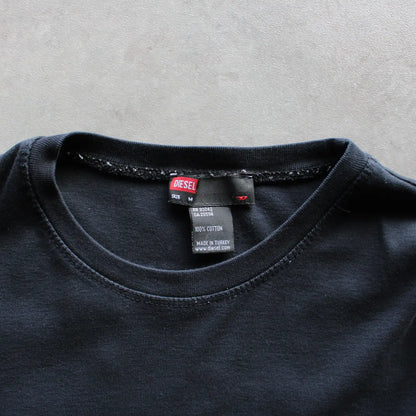 Diesel Printed Patch Long Sleeve Tee – Black (Woman-M)