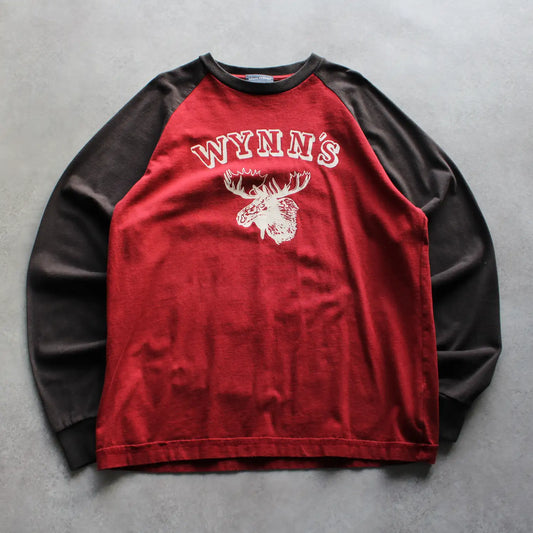 Marc O’Polo Moose Print Raglan Long Sleeve Tee – Red/Brown (Man-L)