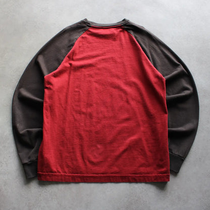 Marc O’Polo Moose Print Raglan Long Sleeve Tee – Red/Brown (Man-L)