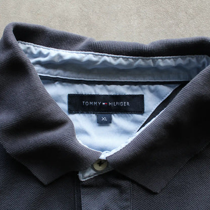 Tommy Hilfiger Long Sleeve Polo Shirt – Grey (Man-XL)