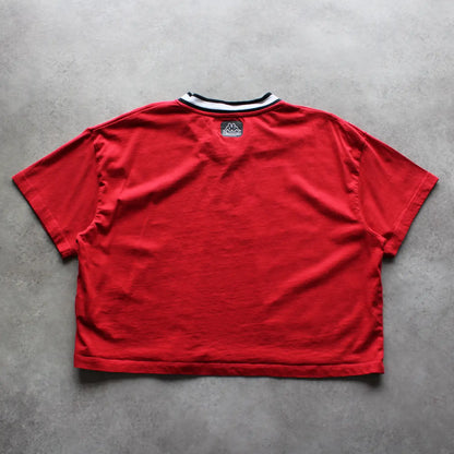 Kappa Logo V-Neck Crop Top – Red (Woman-M)