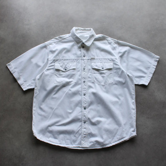 Davys Button-Up Short Sleeve Shirt – White (Man-L)