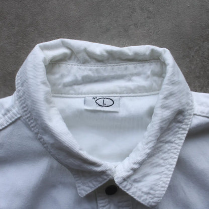 Davys Button-Up Short Sleeve Shirt – White (Man-L)