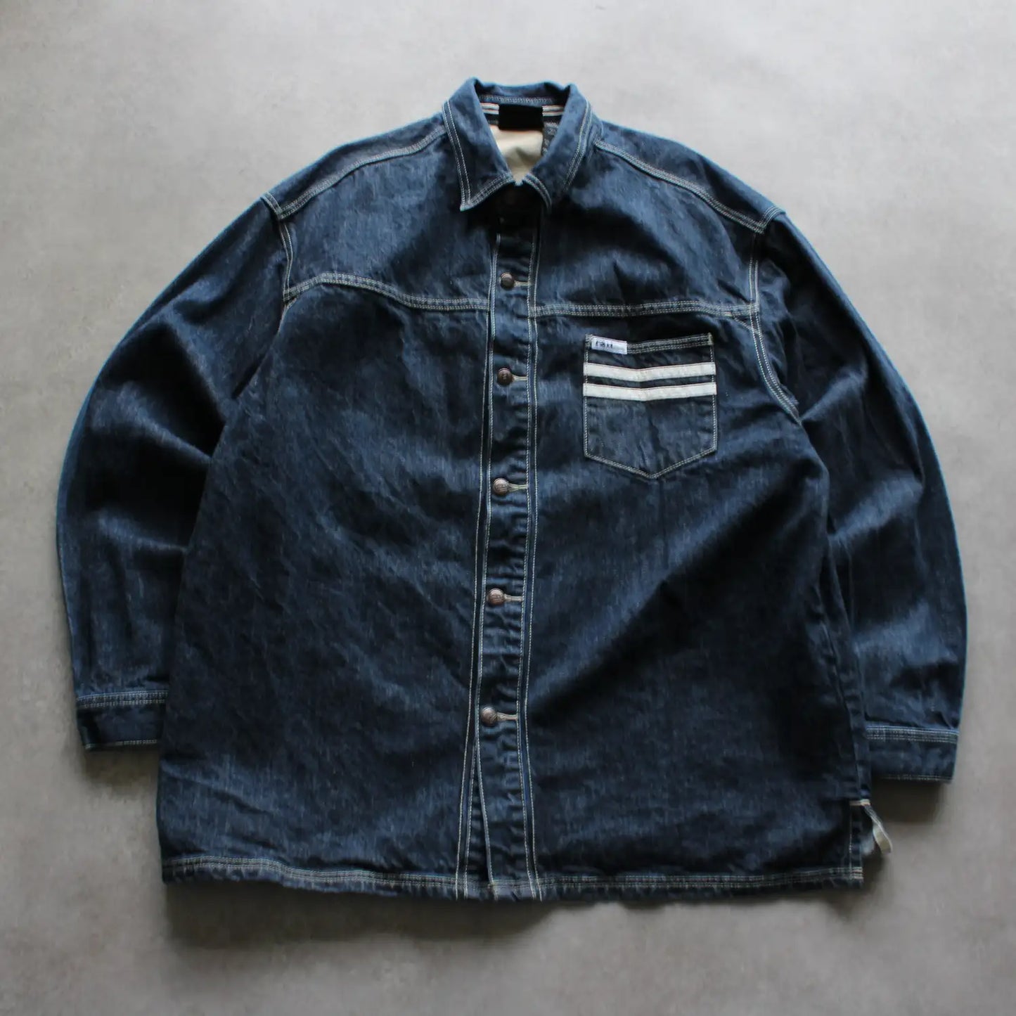 Rocawear Denim Button-Up Jacket – Dark Blue (Man-XL)