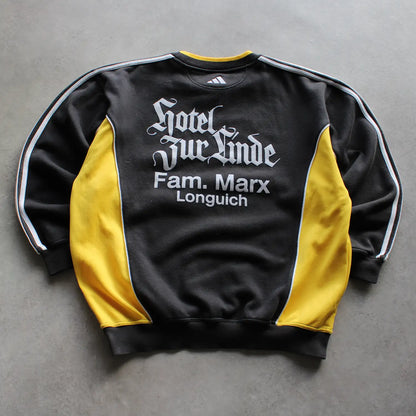Adidas Embroidered Two-Tone Sweatshirt – Black/Yellow (Man-L)
