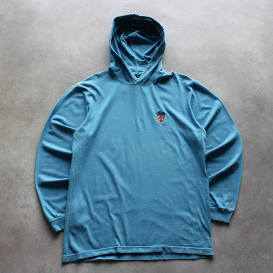 Stüssy Embroidered Lightweight Hoodie – Teal Blue (Man-L)