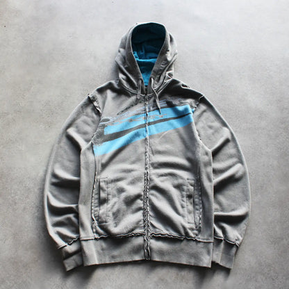 Oakley Zip-Up Hoodie – Grey/Blue (Man-M)