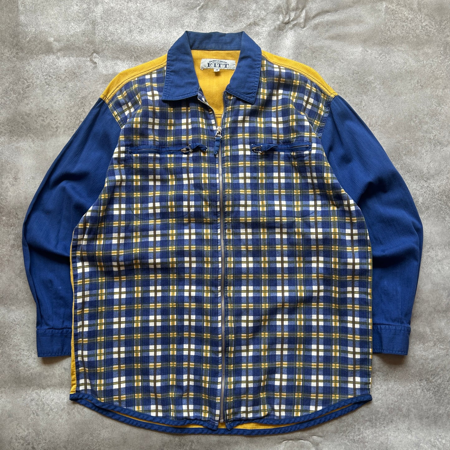 Fitt Plaid Zip Shirt M