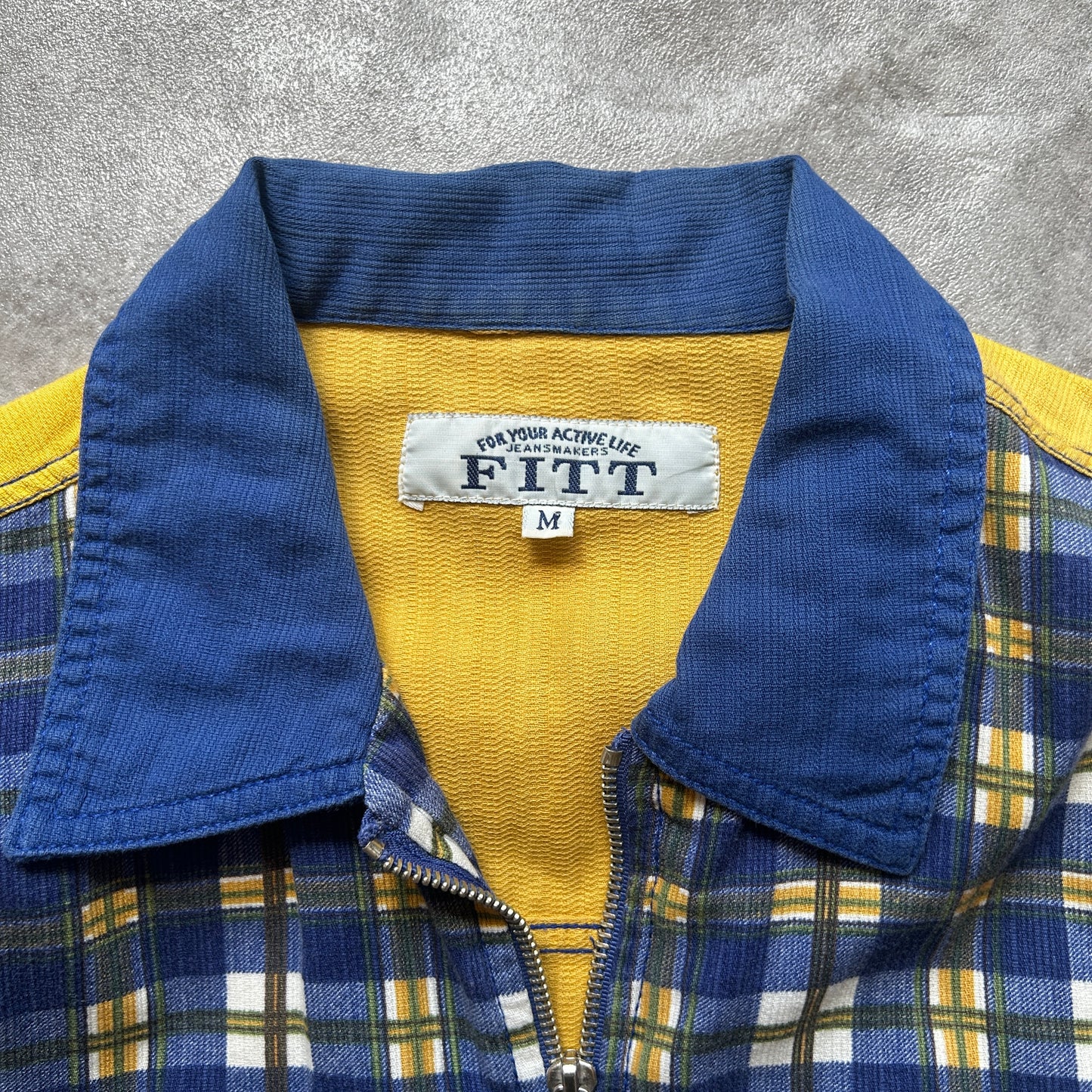 Fitt Plaid Zip Shirt M