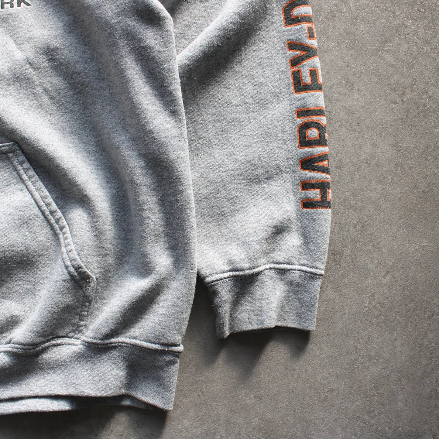 Harley Davidson Printed Hoodie – Grey/Orange (Man-L)