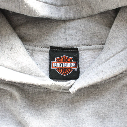 Harley Davidson Printed Hoodie – Grey/Orange (Man-L)